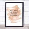 Coco Chanel Be Yourself Quote Print Watercolour Wall Art