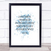 Coco Chanel Champagne Inspirational Quote Print Blue Watercolour Poster