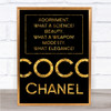 Black & Gold Coco Chanel Adornment Quote Wall Art Print