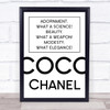 Coco Chanel Adornment Quote Wall Art Print