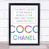 Rainbow Coco Chanel Best Colour Quote Wall Art Print