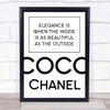 Coco Chanel Elegance Is Quote Wall Art Print