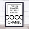 Coco Chanel Fashion Changes Quote Wall Art Print