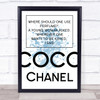 Blue Coco Chanel Perfume Quote Wall Art Print
