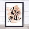 A Girl Quote Print Watercolour Wall Art