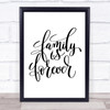 Family Is Forever Quote Print Poster Typography Word Art Picture