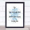 Before My Coffee Inspirational Quote Print Blue Watercolour Poster