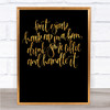 Coffee Hair Handle It Quote Print Black & Gold Wall Art Picture