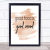 Good Food Quote Print Watercolour Wall Art