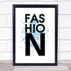 Blue Fashion Big N Quote Wall Art Print