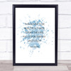Karl Lagerfield Beautifully Made Quote Print Blue Watercolour