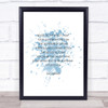 Karl Lagerfield Never Use Cheap Quote Print Blue Watercolour