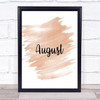 August Quote Print Watercolour Wall Art