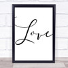 Swirly Love Quote Wall Art Print