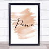 Watercolour Swirly Peace Quote Print