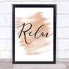 Watercolour Swirly Relax Quote Print