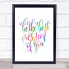 Best Version Of You Swirl Rainbow Quote Print
