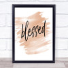 Blessed Quote Print Watercolour Wall Art