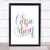 Carpe Diem Swirl Rainbow Quote Print