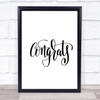 Congratulations Quote Print Poster Typography Word Art Picture