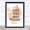 Direct My Steps Quote Print Watercolour Wall Art