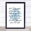 Don't Judge Inspirational Quote Print Blue Watercolour Poster