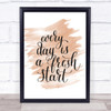 Every Day Fresh Start Quote Print Watercolour Wall Art