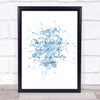 Fun To Do Impossible Inspirational Quote Print Blue Watercolour Poster