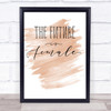Future Is Female Quote Print Watercolour Wall Art
