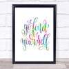 Go Find Yourself Rainbow Quote Print