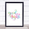 Goodnight Rainbow Quote Print