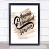 Happiness Is Quote Print Watercolour Wall Art