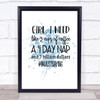 I'm Just Saying Inspirational Quote Print Blue Watercolour Poster