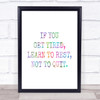 Learn To Rest Rainbow Quote Print
