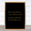 Life Not Measured Quote Print Black & Gold Wall Art Picture