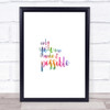 Only You Can Rainbow Quote Print