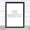 She Persisted Swirl Quote Print Poster Typography Word Art Picture