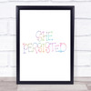 She Persisted Swirl Rainbow Quote Print