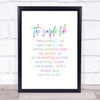 Simple Life Rainbow Quote Print