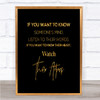 Someone's Mind Quote Print Black & Gold Wall Art Picture