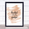 Thankful Quote Print Watercolour Wall Art