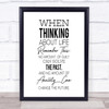 Thinking About Life Quote Print Poster Typography Word Art Picture