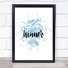 Winner Inspirational Quote Print Blue Watercolour Poster