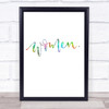 Women Rainbow Quote Print