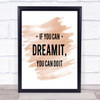 You Can Do It Quote Print Watercolour Wall Art