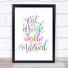 Eat Drink Be Married Rainbow Quote Print