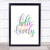 Hello Lovely Rainbow Quote Print