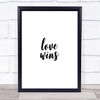 Love Wins Quote Print Poster Typography Word Art Picture