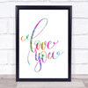 Love You Rainbow Quote Print
