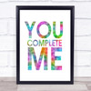 Rainbow You Complete Me Jerry Maguire Quote Wall Art Print